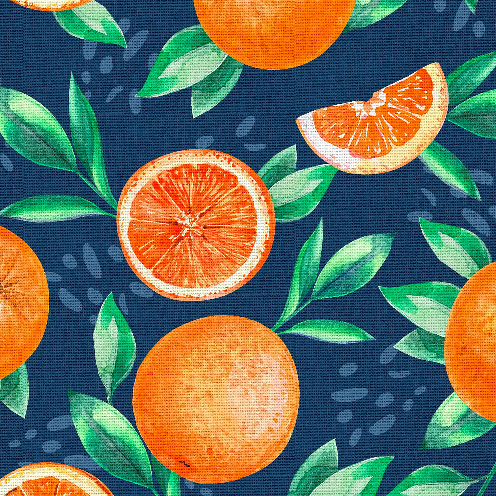 Fabric Editions Navy Orange Grove Cotton Fabric